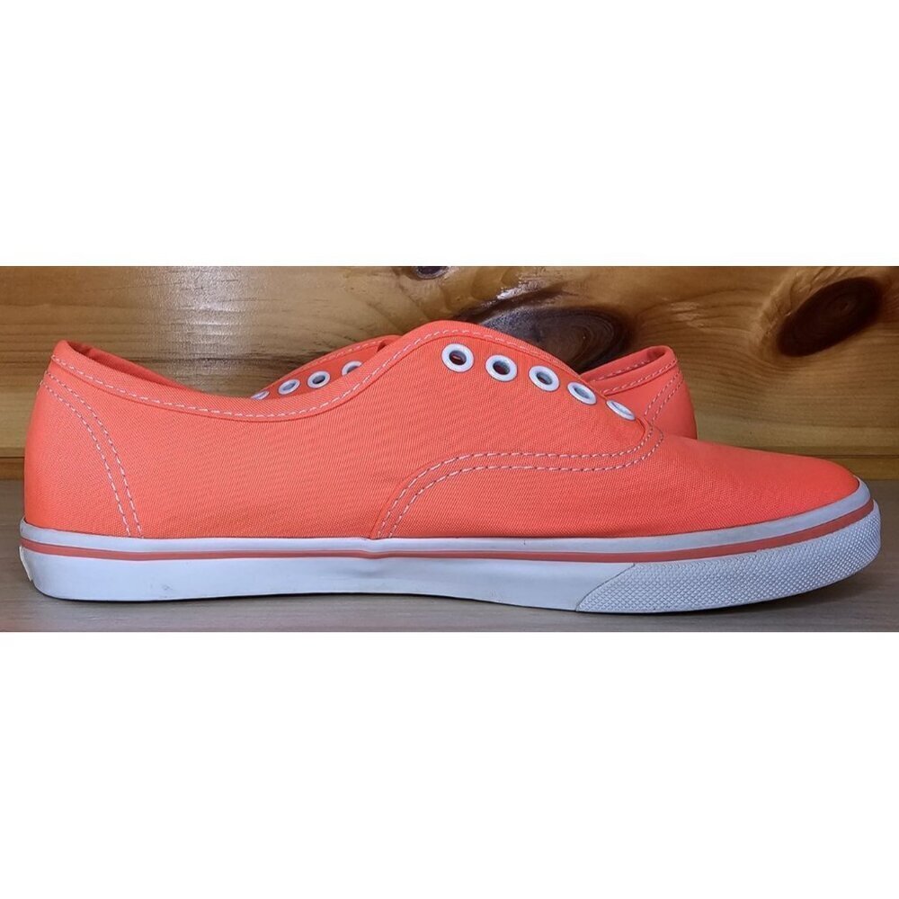 Vans Unisex Neon Orange No laces Mens 5.5 Woman 7 Shoes Sneakers - Picture 11 of 12